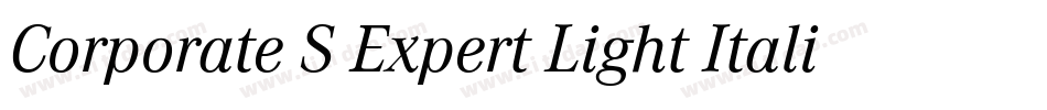 Corporate S Expert Light Italic OsF字体转换